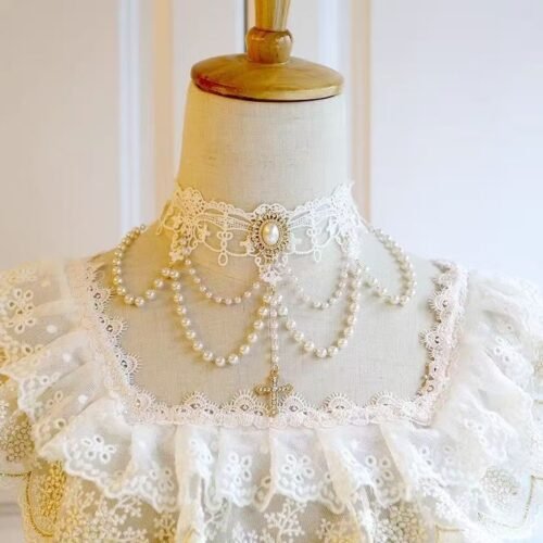 e96dea437404c46a1c8368435c0e7cd4 layer Imitation-pearl necklace , banquet party vintage necklace Goth Bead Chain Accessories