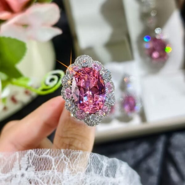 Pink diamond jewelry,vintage jewelry,necklace,ring,earrings